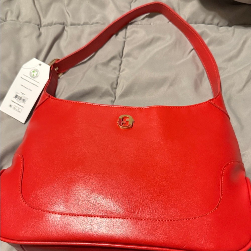 Time and Tru Bright Red Shoulder Bag